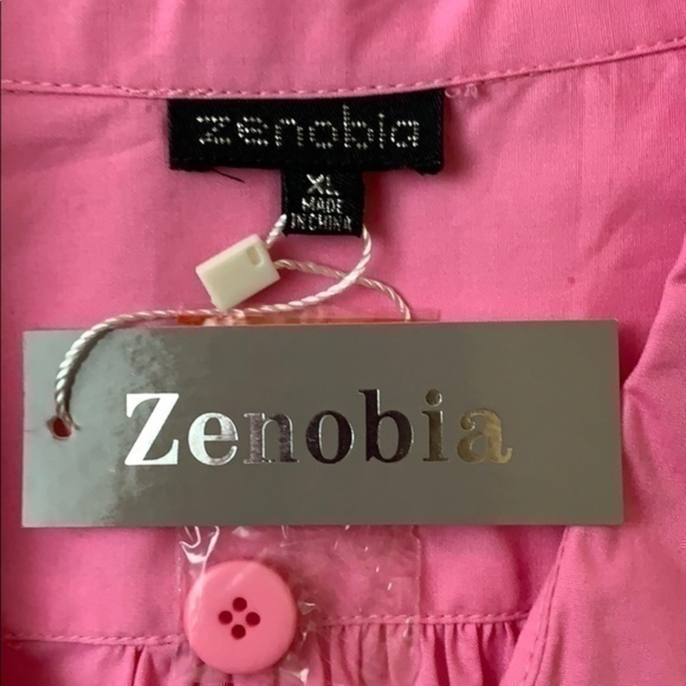 Zenobia | Pink Summer Shirt Dress NWT - Picture 4 of 4